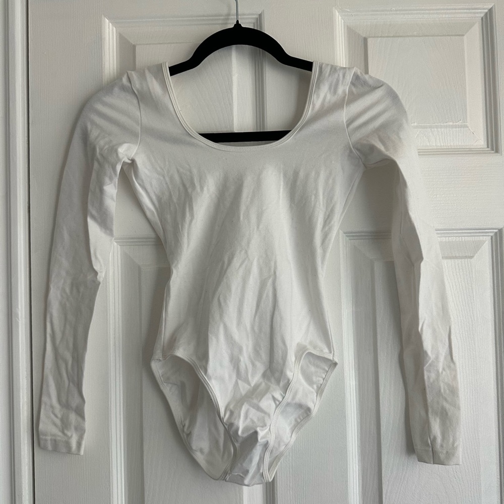 American Apparel White Long Sleeve Bodysuit